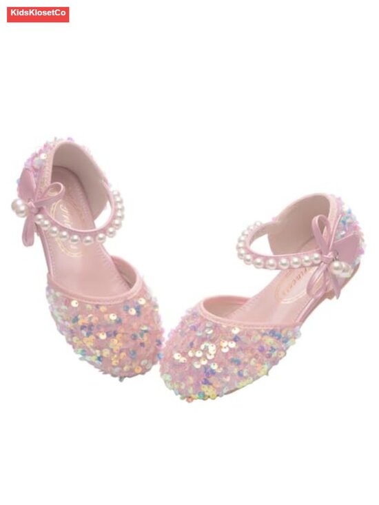 Other - Sparkle Ballet Flats Pearl Strap Princess Dance Shoes Toddler Sequin Mary Jane